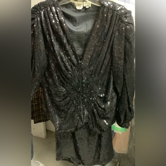 new vintage 100% silk sequins skirt set - Picture 5 of 16